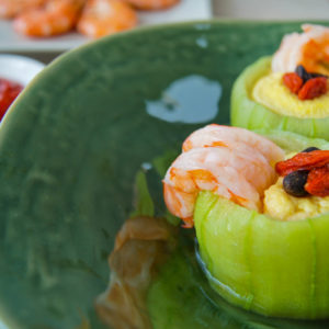 Steamed Luffa With Shrimps and Whisked eggs