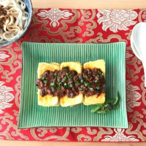 Fried Tofu with Pixian Doubanjiang (Chinese chili bean paste)