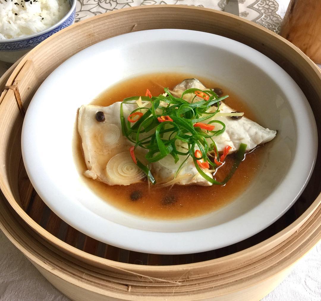Steamed Sea Bass with Fermented Soybeans