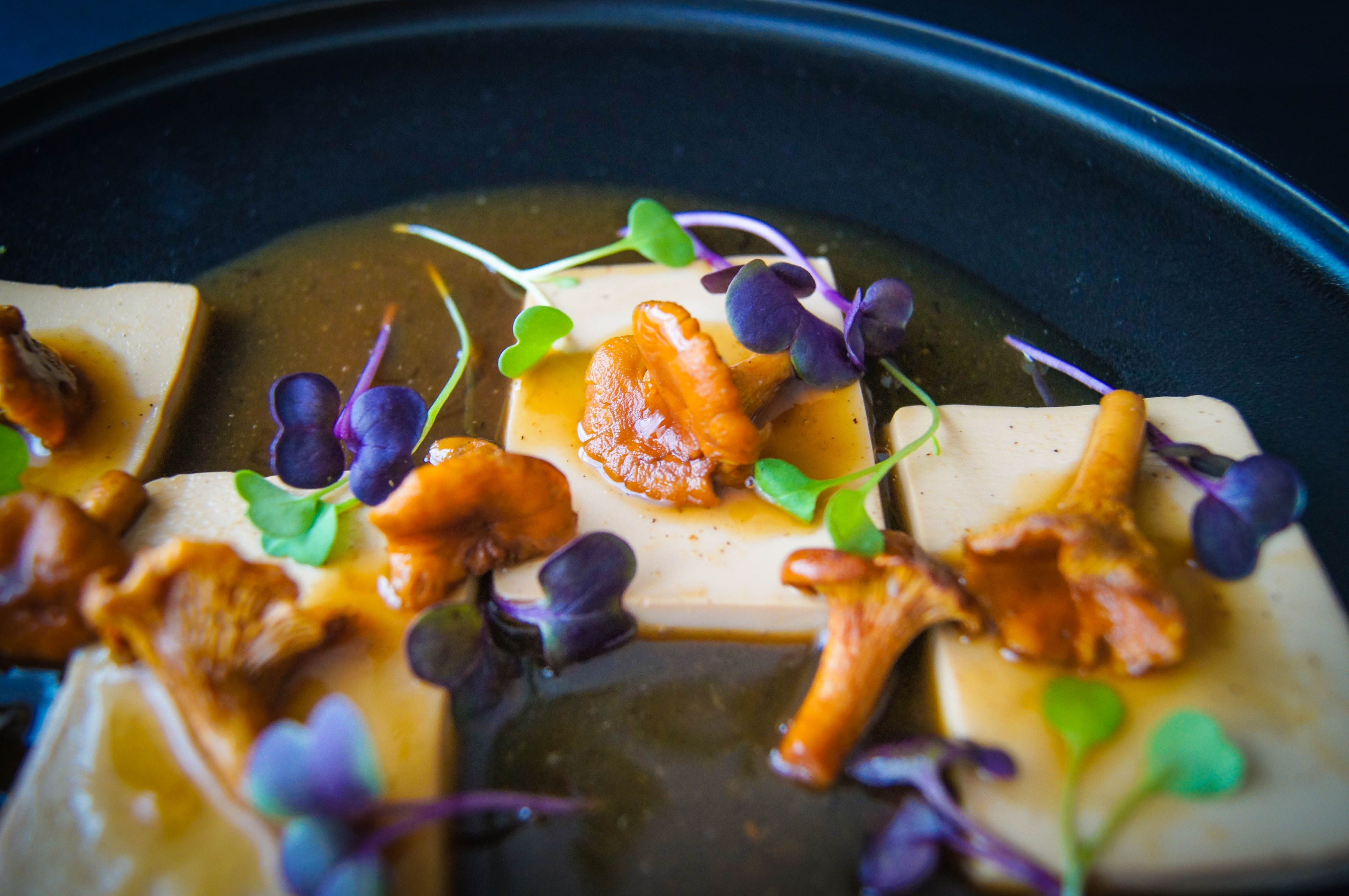 Tofu and Chanterelle Braised in Light Soy Sauce